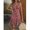 image:imageANRABESS Womens Summer Mini Dress 2026 Sleeveless Sexy Wrap V Neck ALine Boho Floral Sundress Casual Flowy Beach DressesFloral Red