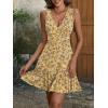 image:imageANRABESS Womens Summer Mini Dress 2026 Sleeveless Sexy Wrap V Neck ALine Boho Floral Sundress Casual Flowy Beach DressesFloral Yellow
