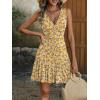 image:imageANRABESS Womens Summer Mini Dress 2026 Sleeveless Sexy Wrap V Neck ALine Boho Floral Sundress Casual Flowy Beach DressesFloral Yellow