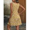 image:imageANRABESS Womens Summer Mini Dress 2026 Sleeveless Sexy Wrap V Neck ALine Boho Floral Sundress Casual Flowy Beach DressesFloral Yellow