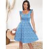 image:imageANRABESS Womens Summer Short Dress 2026 Square Neck Sleeveless A Line Ruffled Wedding Casual Cute Teen Beach Mini SundressBlue Floral 01