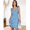image:imageANRABESS Womens Summer Short Dress 2026 Square Neck Sleeveless A Line Ruffled Wedding Casual Cute Teen Beach Mini SundressBlue Floral 01