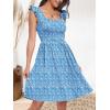 image:imageANRABESS Womens Summer Short Dress 2026 Square Neck Sleeveless A Line Ruffled Wedding Casual Cute Teen Beach Mini SundressBlue Floral 01