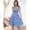 image:imageANRABESS Womens Summer Short Dress 2026 Square Neck Sleeveless A Line Ruffled Wedding Casual Cute Teen Beach Mini SundressBlue Floral 02