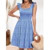 image:imageANRABESS Womens Summer Short Dress 2026 Square Neck Sleeveless A Line Ruffled Wedding Casual Cute Teen Beach Mini SundressBlue Floral 02