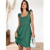 image:imageANRABESS Womens Summer Short Dress 2026 Square Neck Sleeveless A Line Ruffled Wedding Casual Cute Teen Beach Mini SundressGreen