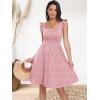 image:imageANRABESS Womens Summer Short Dress 2026 Square Neck Sleeveless A Line Ruffled Wedding Casual Cute Teen Beach Mini SundressPink Floral