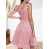 image:imageANRABESS Womens Summer Short Dress 2026 Square Neck Sleeveless A Line Ruffled Wedding Casual Cute Teen Beach Mini SundressPink Floral