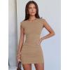 image:imageANRABESS Womens Summer Sleeveless Bodycon Mini Dress Ribbed Knit Crewneck 2026 Basic Slim Fit Party Cocktail Short DressesLight Brown