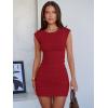 image:imageANRABESS Womens Summer Sleeveless Bodycon Mini Dress Ribbed Knit Crewneck 2026 Basic Slim Fit Party Cocktail Short DressesRed