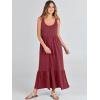 image:imageANRABESS Womens Summer Sleeveless Maxi Sundress Swing Casual Flowy Tiered Shirts Dress Beach Travel Vacation OutfitsDark Red