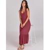 image:imageANRABESS Womens Summer Sleeveless Maxi Sundress Swing Casual Flowy Tiered Shirts Dress Beach Travel Vacation OutfitsDark Red