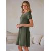 image:imageANRABESS Womens Summer T Shirt Dress Casual V Neck Short Sleeve Floral Boho Flowy Mini Dresses 2026 Beach Vacation ClothesArmy Green