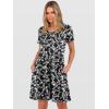 image:imageANRABESS Womens Summer T Shirt Dress Casual V Neck Short Sleeve Floral Boho Flowy Mini Dresses 2026 Beach Vacation ClothesBlack White Floral