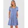 image:imageANRABESS Womens Summer T Shirt Dress Casual V Neck Short Sleeve Floral Boho Flowy Mini Dresses 2026 Beach Vacation ClothesFloral Blue White