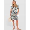 image:imageANRABESS Womens Summer T Shirt Dress Casual V Neck Short Sleeve Floral Boho Flowy Mini Dresses 2026 Beach Vacation ClothesMulticolor Leaf Print