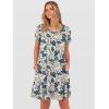 image:imageANRABESS Womens Summer T Shirt Dress Casual V Neck Short Sleeve Floral Boho Flowy Mini Dresses 2026 Beach Vacation ClothesMulticolor Leaf Print