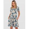 image:imageANRABESS Womens Summer T Shirt Dress Casual V Neck Short Sleeve Floral Boho Flowy Mini Dresses 2026 Beach Vacation ClothesMulticolor Leaf Print