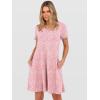 image:imageANRABESS Womens Summer T Shirt Dress Casual V Neck Short Sleeve Floral Boho Flowy Mini Dresses 2026 Beach Vacation ClothesPink Floral