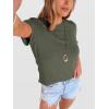 image:imageANRABESS Womens Summer Waffle Knit Tops Crew Neck Short Sleeve Casual Trendy Shirts Basic Tee Blouses 2026 Spring OutfitsArmy Green
