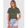 image:imageANRABESS Womens Summer Waffle Knit Tops Crew Neck Short Sleeve Casual Trendy Shirts Basic Tee Blouses 2026 Spring OutfitsArmy Green