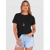 image:imageANRABESS Womens Summer Waffle Knit Tops Crew Neck Short Sleeve Casual Trendy Shirts Basic Tee Blouses 2026 Spring OutfitsBlack