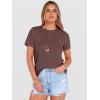 image:imageANRABESS Womens Summer Waffle Knit Tops Crew Neck Short Sleeve Casual Trendy Shirts Basic Tee Blouses 2026 Spring OutfitsBrown