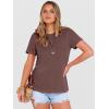 image:imageANRABESS Womens Summer Waffle Knit Tops Crew Neck Short Sleeve Casual Trendy Shirts Basic Tee Blouses 2026 Spring OutfitsBrown