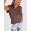 image:imageANRABESS Womens Summer Waffle Knit Tops Crew Neck Short Sleeve Casual Trendy Shirts Basic Tee Blouses 2026 Spring OutfitsBrown