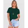 image:imageANRABESS Womens Summer Waffle Knit Tops Crew Neck Short Sleeve Casual Trendy Shirts Basic Tee Blouses 2026 Spring OutfitsDeep Green