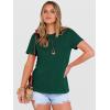 image:imageANRABESS Womens Summer Waffle Knit Tops Crew Neck Short Sleeve Casual Trendy Shirts Basic Tee Blouses 2026 Spring OutfitsDeep Green