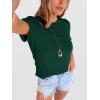 image:imageANRABESS Womens Summer Waffle Knit Tops Crew Neck Short Sleeve Casual Trendy Shirts Basic Tee Blouses 2026 Spring OutfitsDeep Green