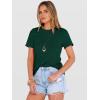 image:imageANRABESS Womens Summer Waffle Knit Tops Crew Neck Short Sleeve Casual Trendy Shirts Basic Tee Blouses 2026 Spring OutfitsDeep Green
