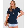 image:imageANRABESS Womens Summer Waffle Knit Tops Crew Neck Short Sleeve Casual Trendy Shirts Basic Tee Blouses 2026 Spring OutfitsNavy Blue