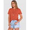 image:imageANRABESS Womens Summer Waffle Knit Tops Crew Neck Short Sleeve Casual Trendy Shirts Basic Tee Blouses 2026 Spring OutfitsOrange