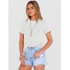image:imageANRABESS Womens Summer Waffle Knit Tops Crew Neck Short Sleeve Casual Trendy Shirts Basic Tee Blouses 2026 Spring OutfitsWhite