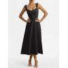 image:imageANRABESS Womens Sweetheart Neck Sleeveless Midi Dress 2026 Summer Formal Wedding Guest Party Cocktail Dresses with PocketsBlack