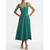 image:imageANRABESS Womens Sweetheart Neck Sleeveless Midi Dress 2026 Summer Formal Wedding Guest Party Cocktail Dresses with PocketsGreen