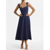 image:imageANRABESS Womens Sweetheart Neck Sleeveless Midi Dress 2026 Summer Formal Wedding Guest Party Cocktail Dresses with PocketsNavy Blue