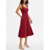 image:imageANRABESS Womens Sweetheart Neck Sleeveless Midi Dress 2026 Summer Formal Wedding Guest Party Cocktail Dresses with PocketsRed
