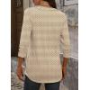 image:imageANRABESS Womens Tops 34 Sleeve Casual Henley Shirts V Neck Buttons Dressy Work Business Blouses 2026 Spring Trendy ClothesApricot Brown Floral