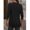 image:imageANRABESS Womens Tops 34 Sleeve Casual Henley Shirts V Neck Buttons Dressy Work Business Blouses 2026 Spring Trendy ClothesBlack