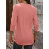 image:imageANRABESS Womens Tops 34 Sleeve Casual Henley Shirts V Neck Buttons Dressy Work Business Blouses 2026 Spring Trendy ClothesCoral