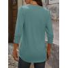 image:imageANRABESS Womens Tops 34 Sleeve Casual Henley Shirts V Neck Buttons Dressy Work Business Blouses 2026 Spring Trendy ClothesGray Green