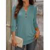 image:imageANRABESS Womens Tops 34 Sleeve Casual Henley Shirts V Neck Buttons Dressy Work Business Blouses 2026 Spring Trendy ClothesGray Green