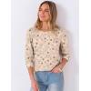 image:imageANRABESS Womens Tops 34 Sleeve Dressy Casual Blouses with Buttons Summer Eyelet Business Shirts Tunics 2026 Spring ClothesBeige Floral