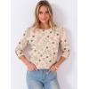 image:imageANRABESS Womens Tops 34 Sleeve Dressy Casual Blouses with Buttons Summer Eyelet Business Shirts Tunics 2026 Spring ClothesBeige Floral