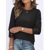 image:imageANRABESS Womens Tops 34 Sleeve Dressy Casual Blouses with Buttons Summer Eyelet Business Shirts Tunics 2026 Spring ClothesBlack