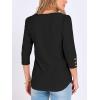 image:imageANRABESS Womens Tops 34 Sleeve Dressy Casual Blouses with Buttons Summer Eyelet Business Shirts Tunics 2026 Spring ClothesBlack