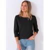 image:imageANRABESS Womens Tops 34 Sleeve Dressy Casual Blouses with Buttons Summer Eyelet Business Shirts Tunics 2026 Spring ClothesBlack